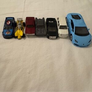 7 Die-Cast Toy Cars Lot (Hot Wheels Style) – Includes Blue Lamborghini – Loose